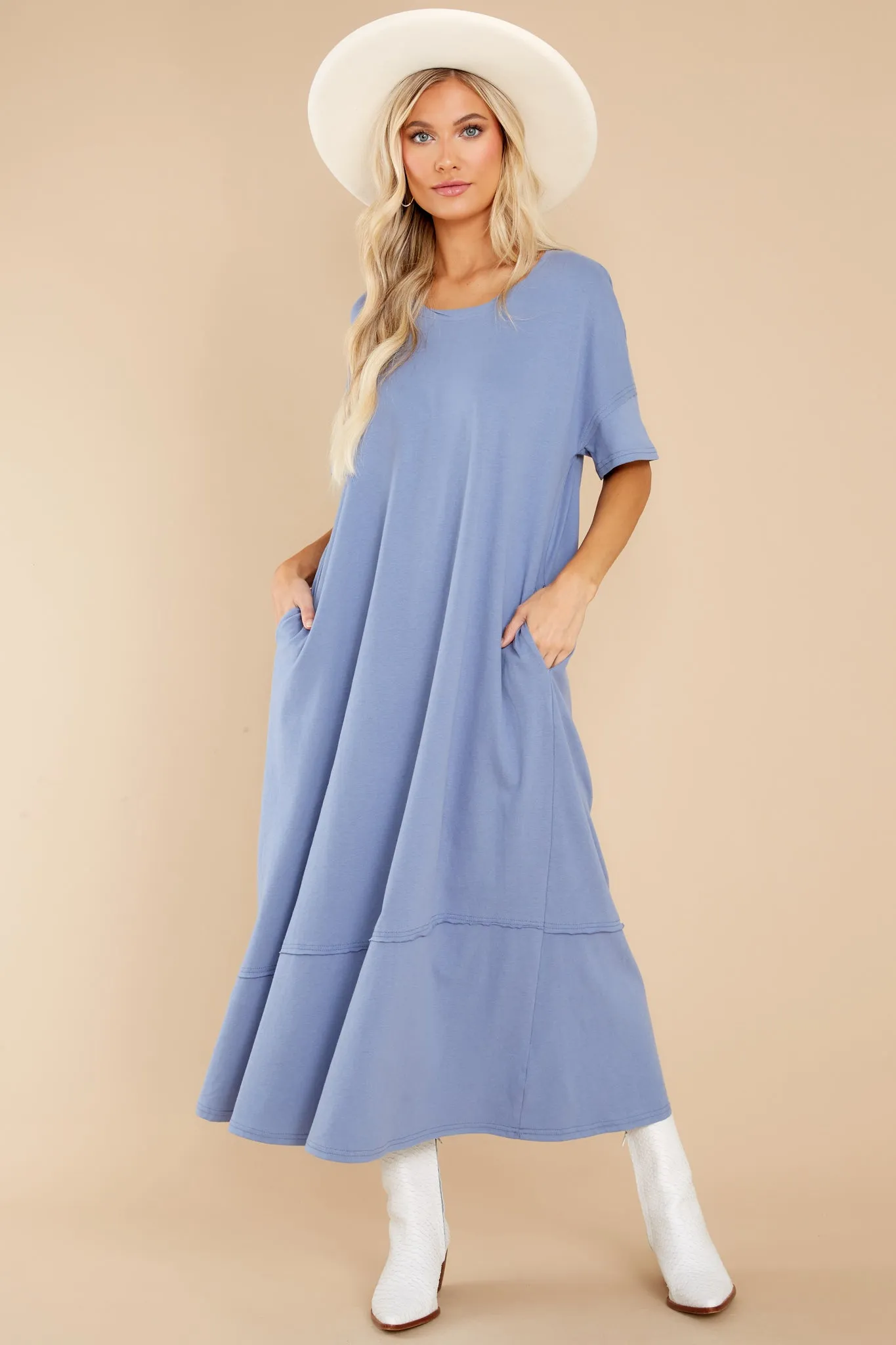 Highway Chaser Dusty Blue Maxi Dress