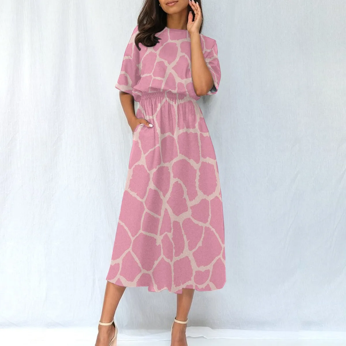 Hot in Pink | Elastic Waist Dress