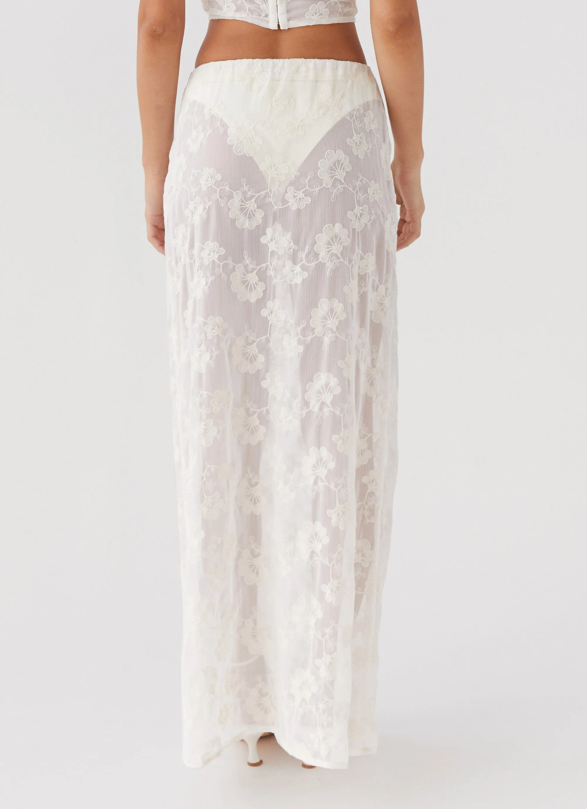 In The Clouds Maxi Skirt - Ivory Petal