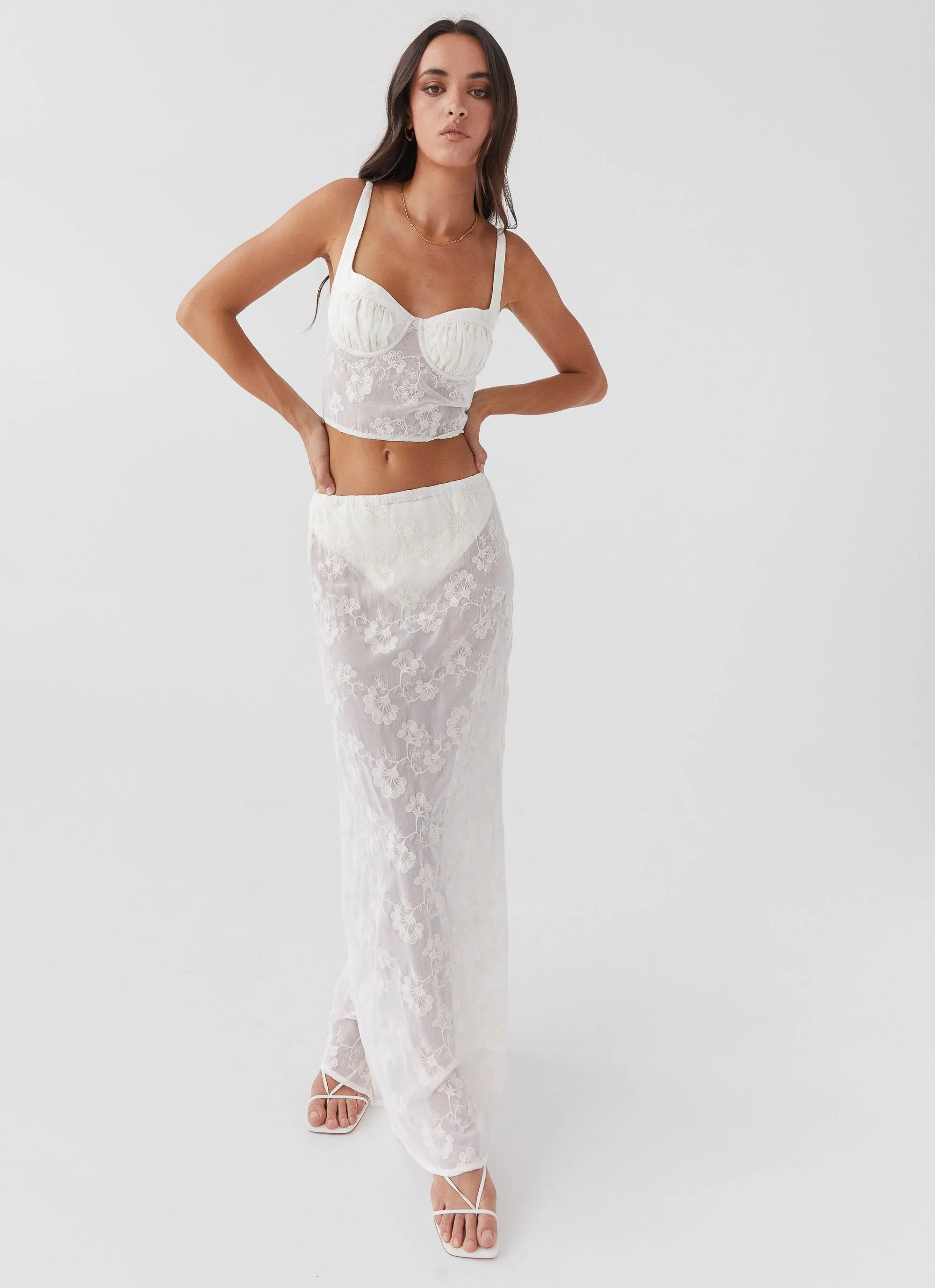 In The Clouds Maxi Skirt - Ivory Petal