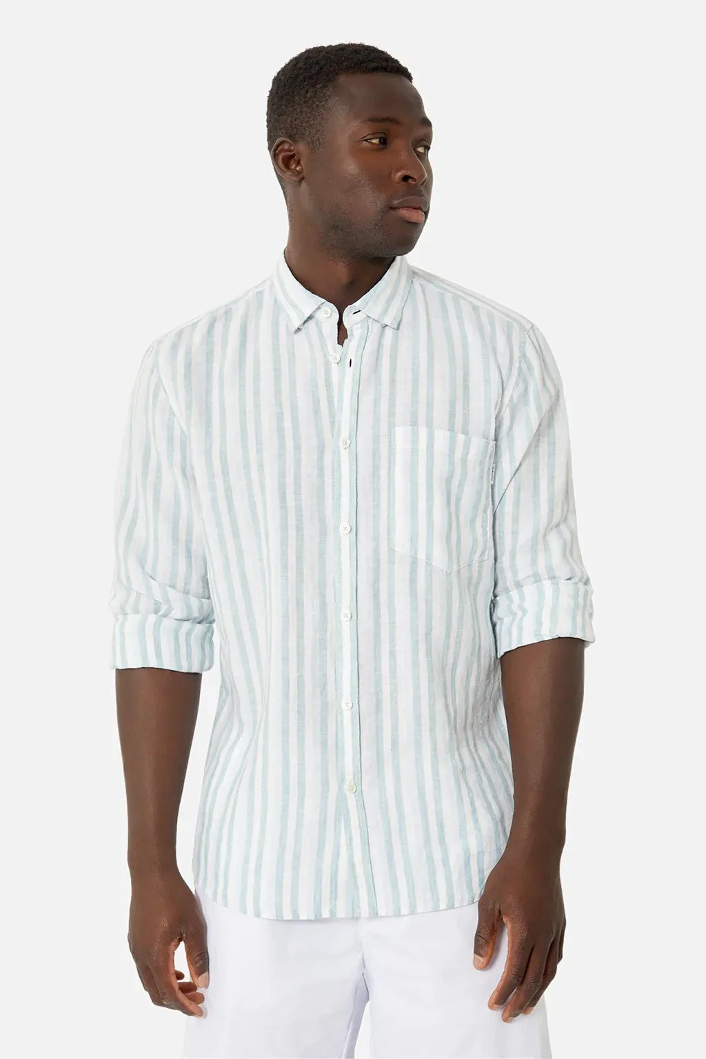 Industrie - The Lindeman Linen Shirt - Stripe - Light Blue & White