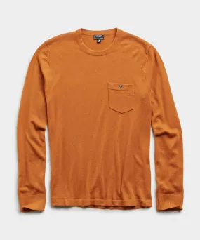 Italian Cashmere Pocket T-Shirt Sweater in Spice