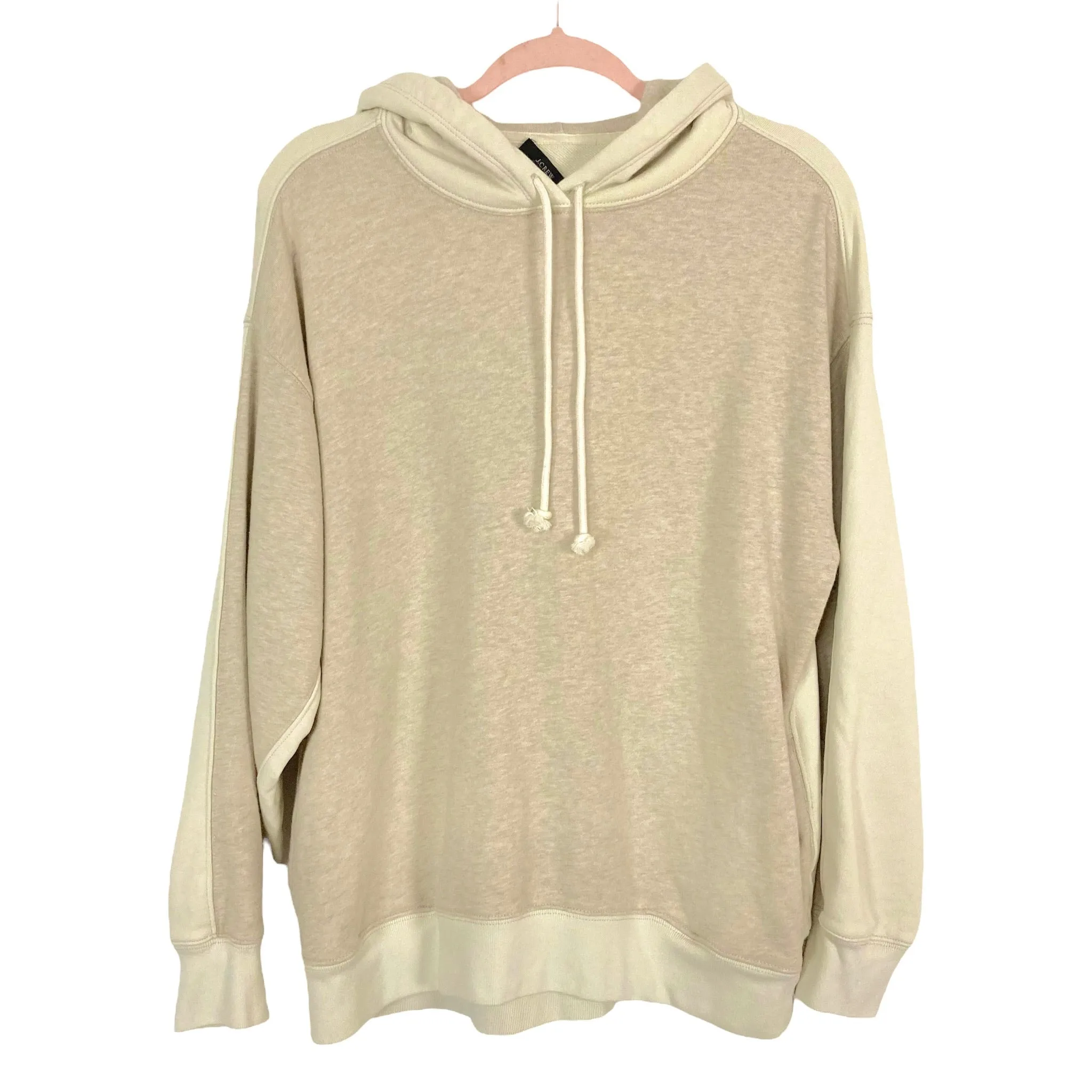 J Crew Two-Tone Tan Hooded Pullover- Size M (sold out online)