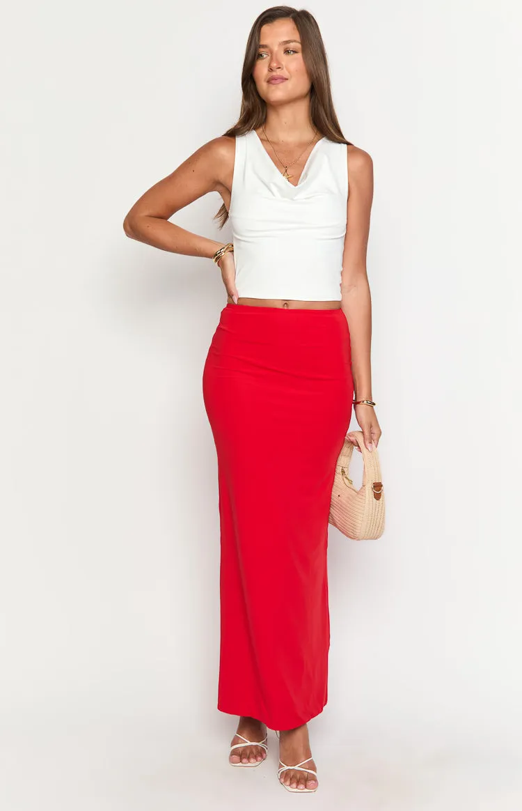 Jaya Red Maxi Skirt