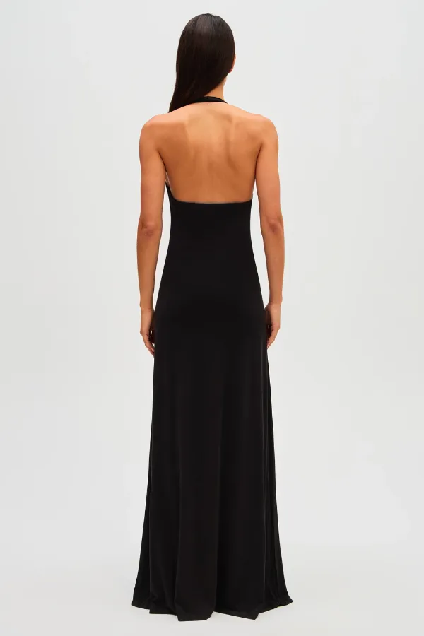 Jennifer Cupro Maxi Dress Black