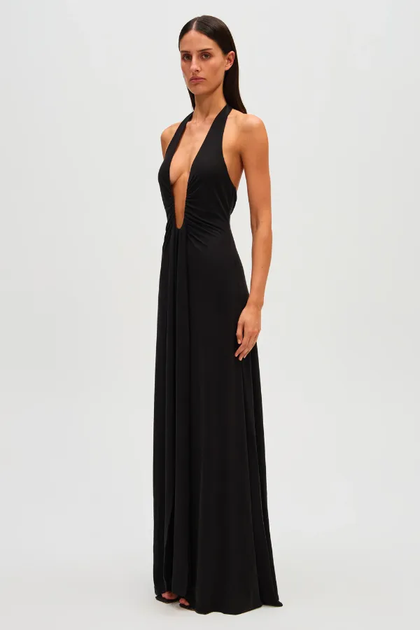 Jennifer Cupro Maxi Dress Black