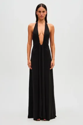 Jennifer Cupro Maxi Dress Black