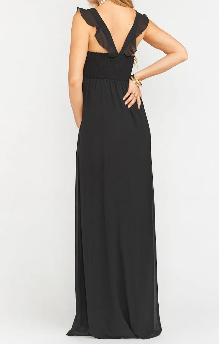 June Maxi Dress ~ Black Chiffon