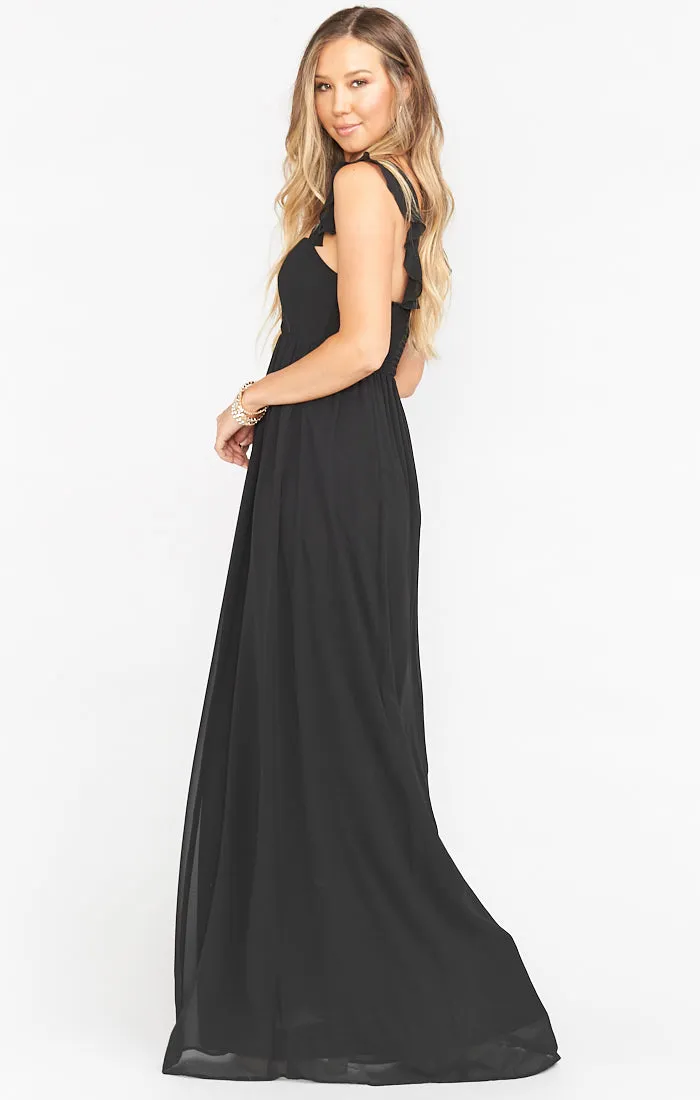 June Maxi Dress ~ Black Chiffon