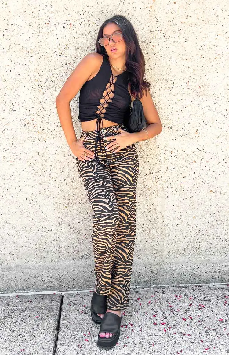 Kennedi Brown Print Pants