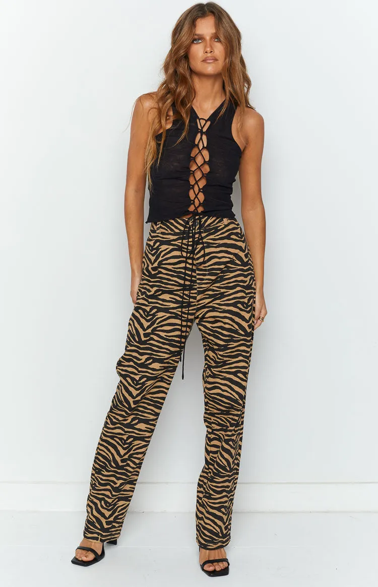 Kennedi Brown Print Pants