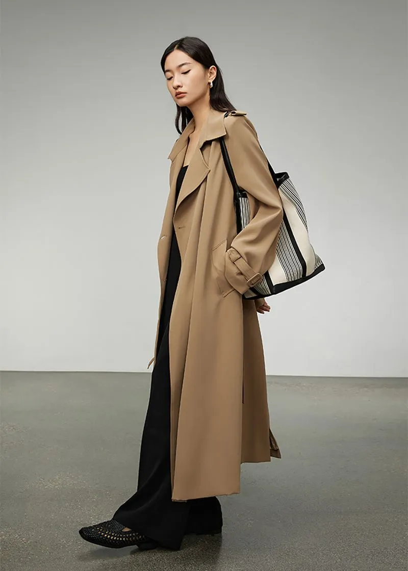 Khaki Double Breasted Trench Coat