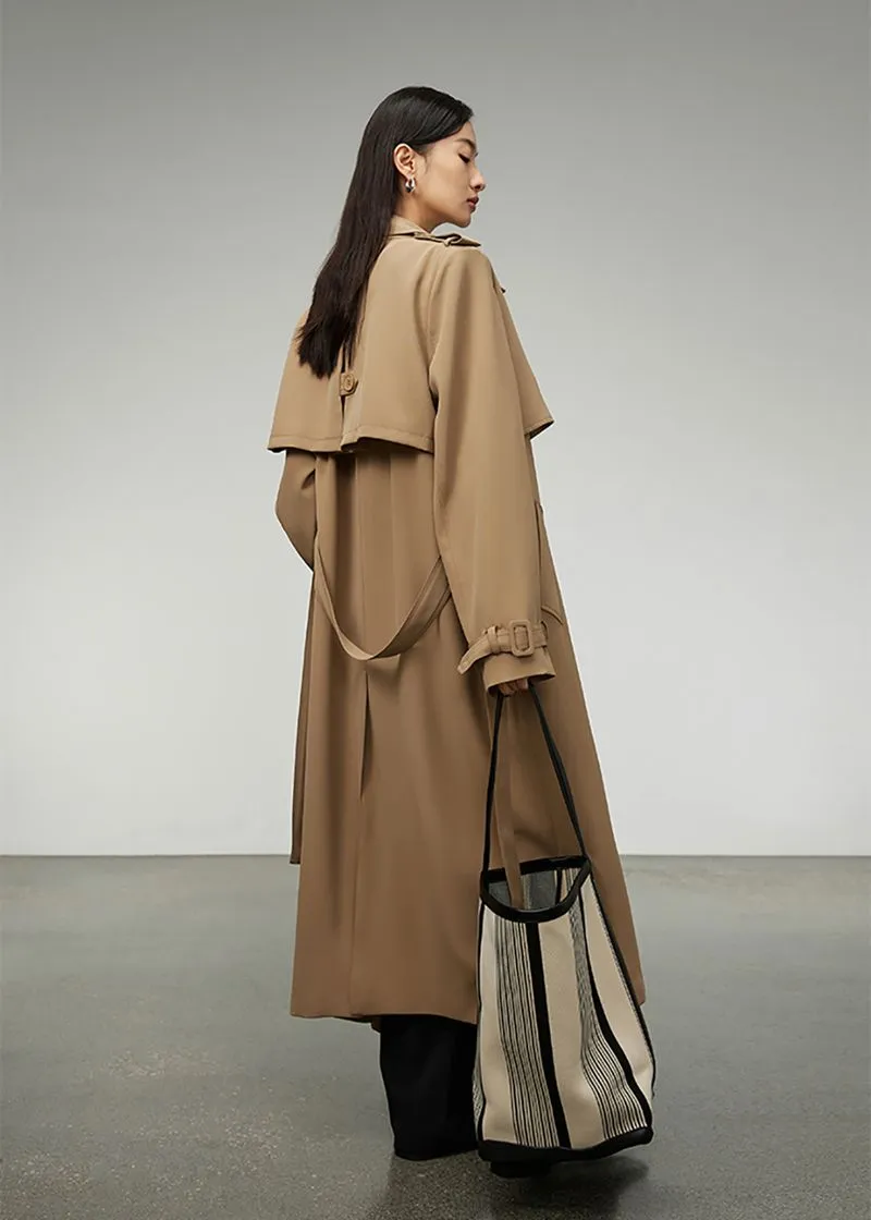 Khaki Double Breasted Trench Coat