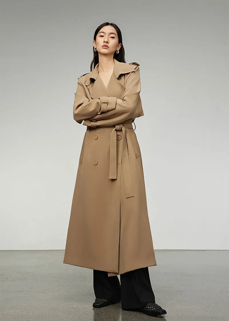 Khaki Double Breasted Trench Coat