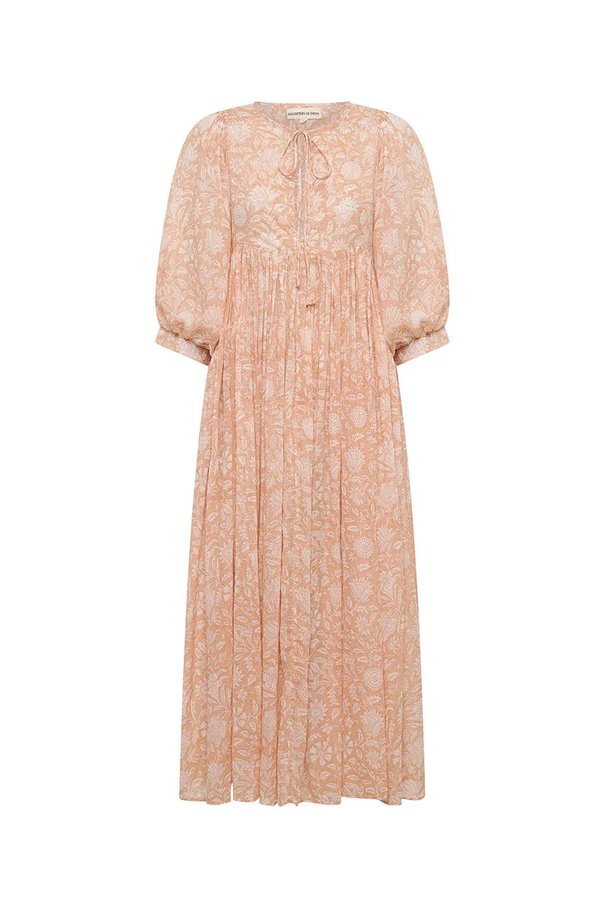 Kyra Midi Dress ~ Apricot Blush