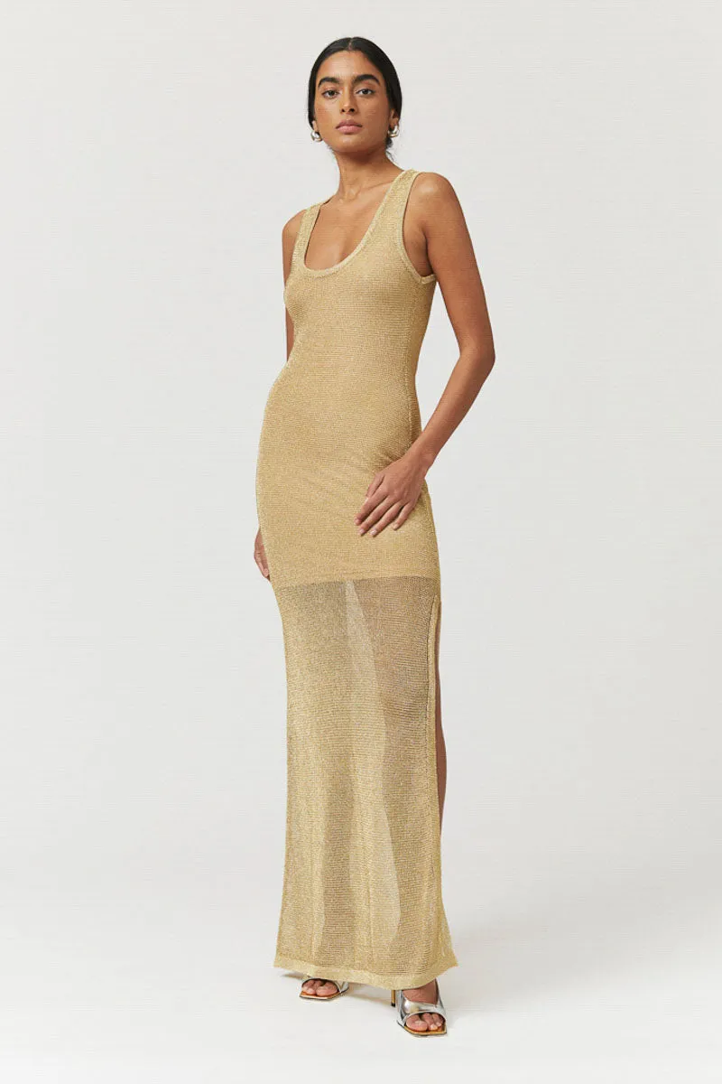 Leo Strappy Maxi Dress - Gold