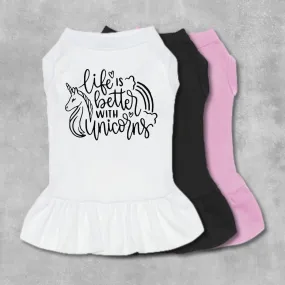 Life Is Better With Unicorns Pet Dress