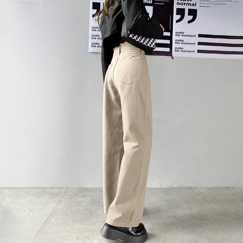 Light Academia High Waist Denim Pants