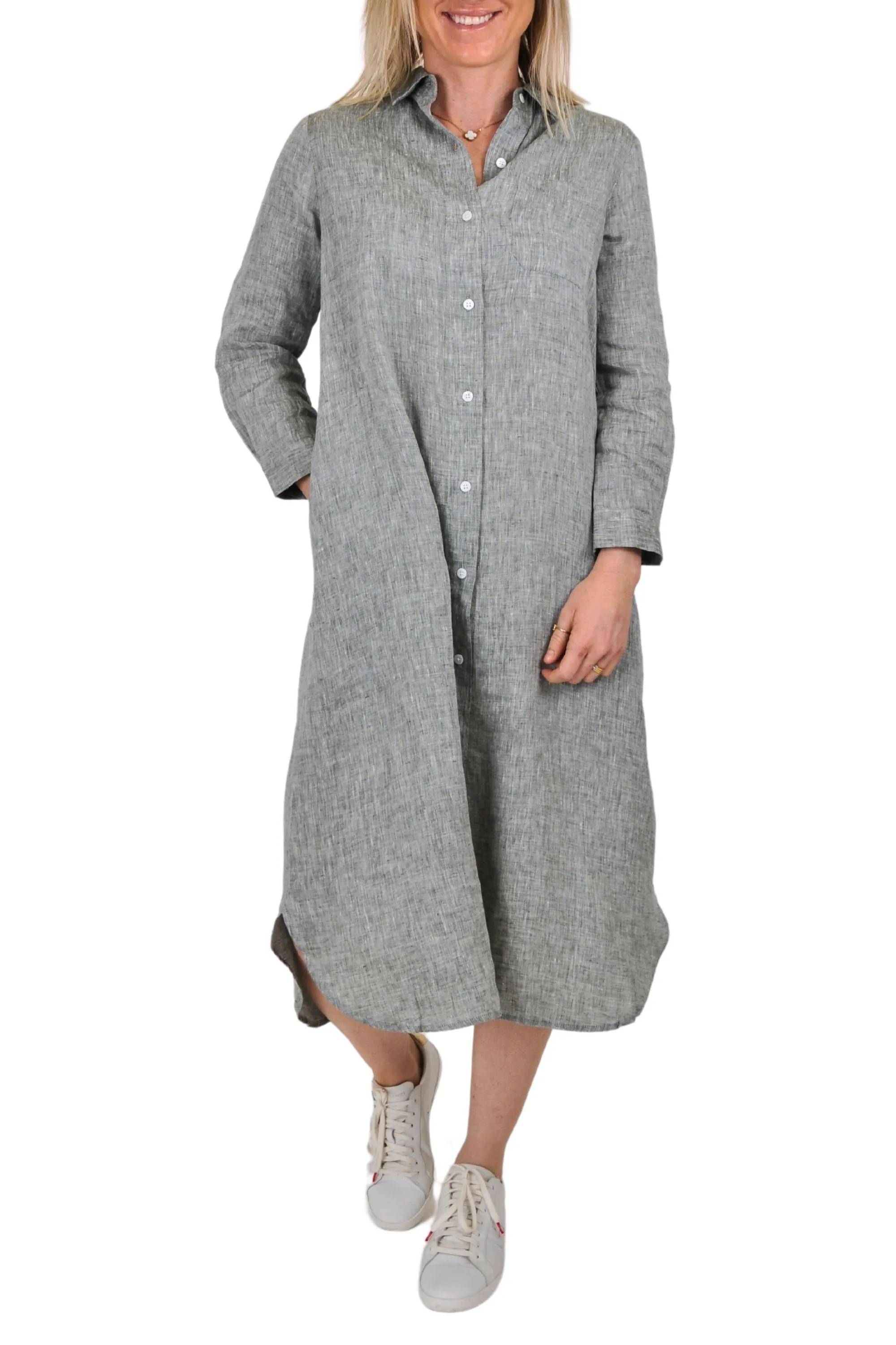 LINEN SHIRT DRESS - CSS24525