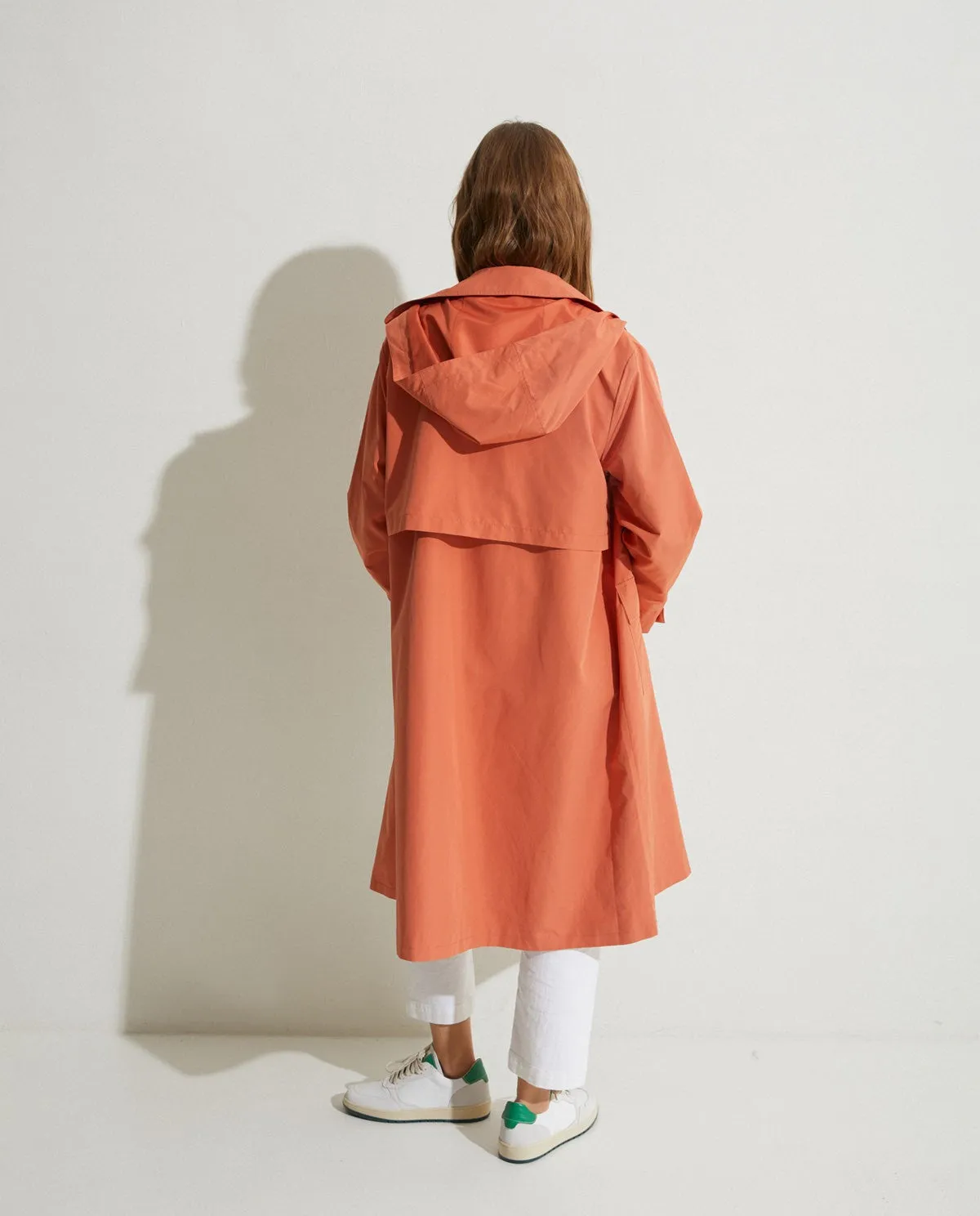 Long summer Raincoat in Orange by YERSE