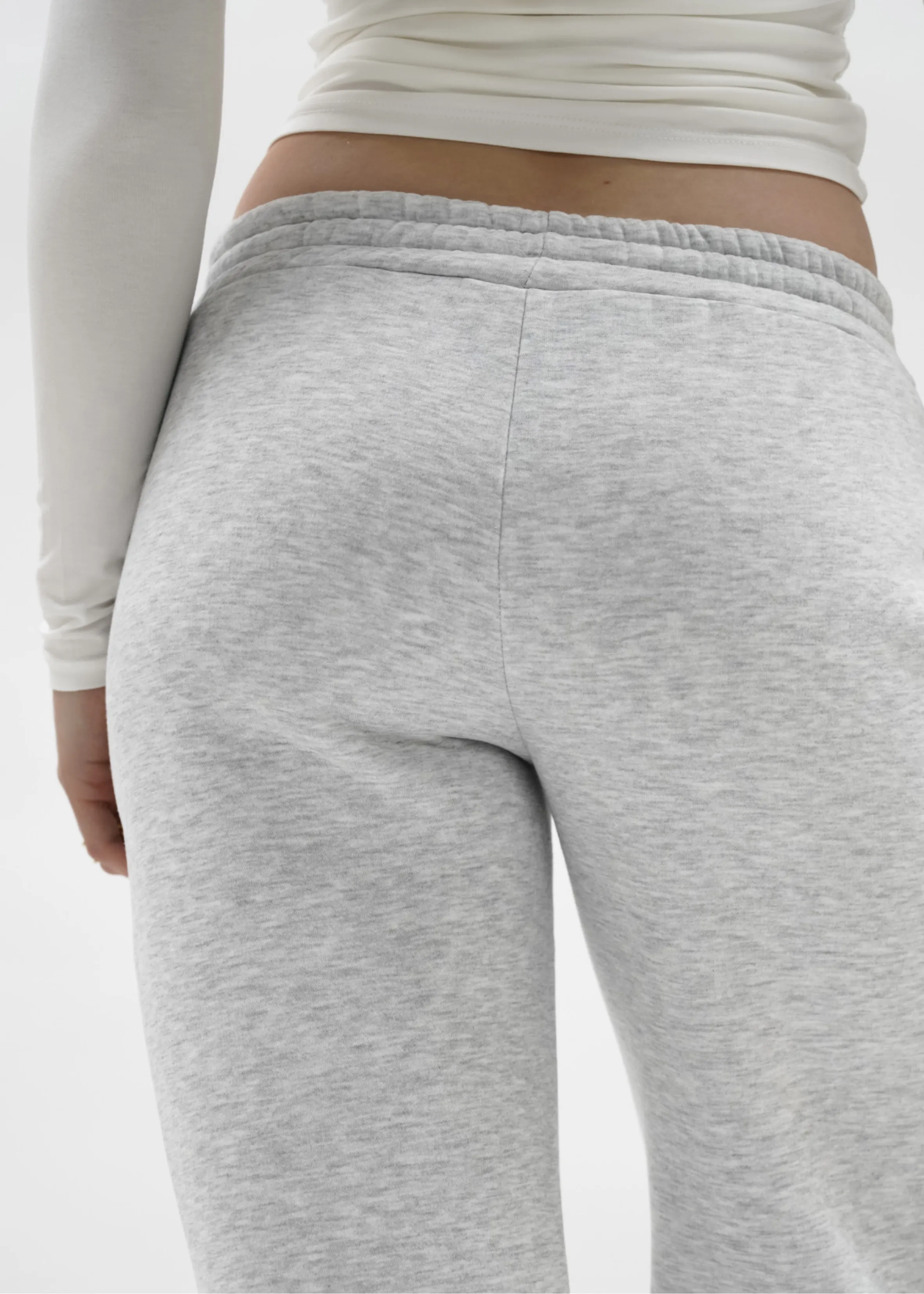 Low/mid waist jogger pants light grey melange (TALL)