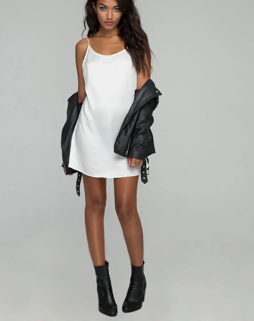 Lucille Slip Dress in Satin Bone