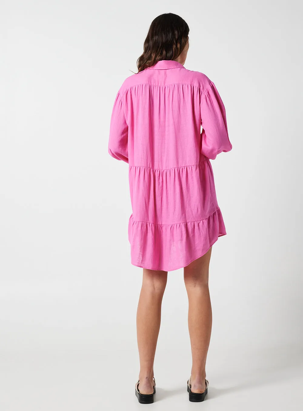 Luna Shirt Dress-PINK