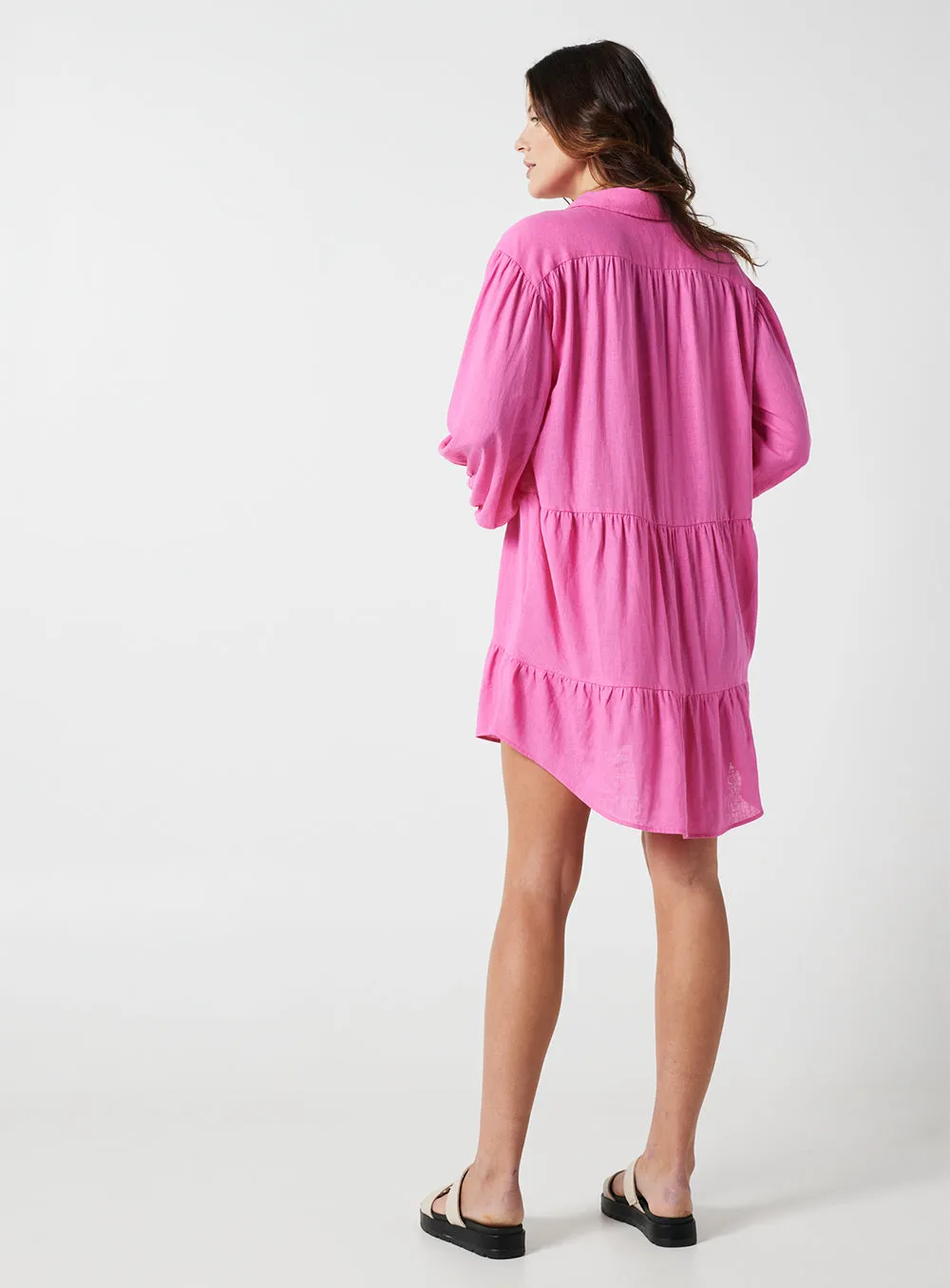 Luna Shirt Dress-PINK