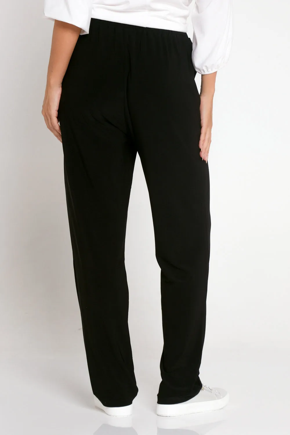 Luxe Drawstring Jersey Pants - Black