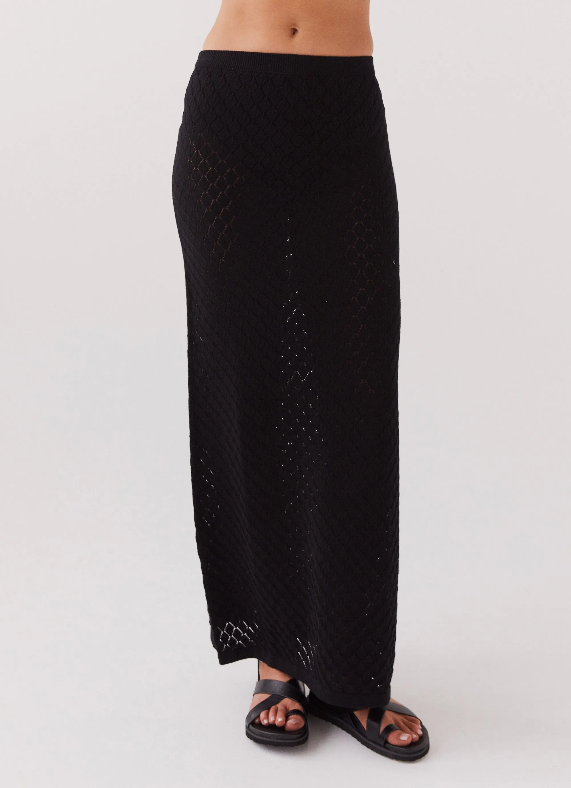 Macy Knit Maxi Skirt - Black