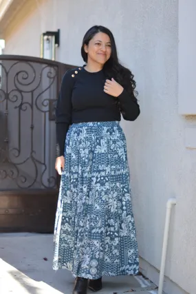 Maggie Teal Maxi Skirt