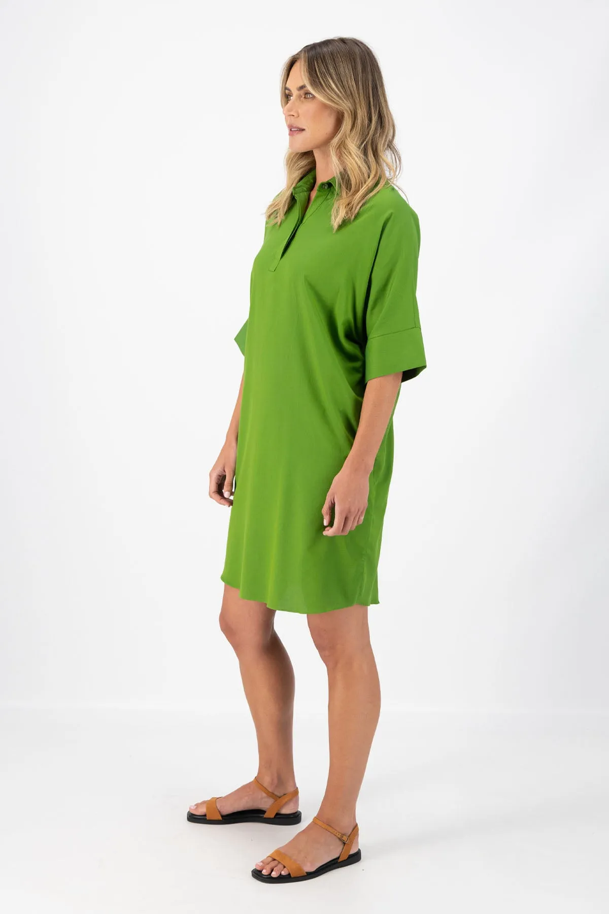 Marianna Estilo Shift Dress Green in Cotton/Rayon