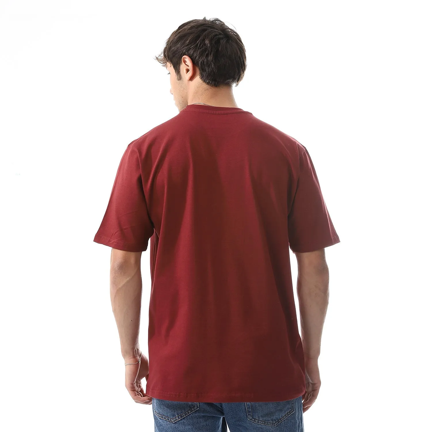 Men's Cotton T-Shirt - Classic and Comfortable Casual Tee - Dark Red