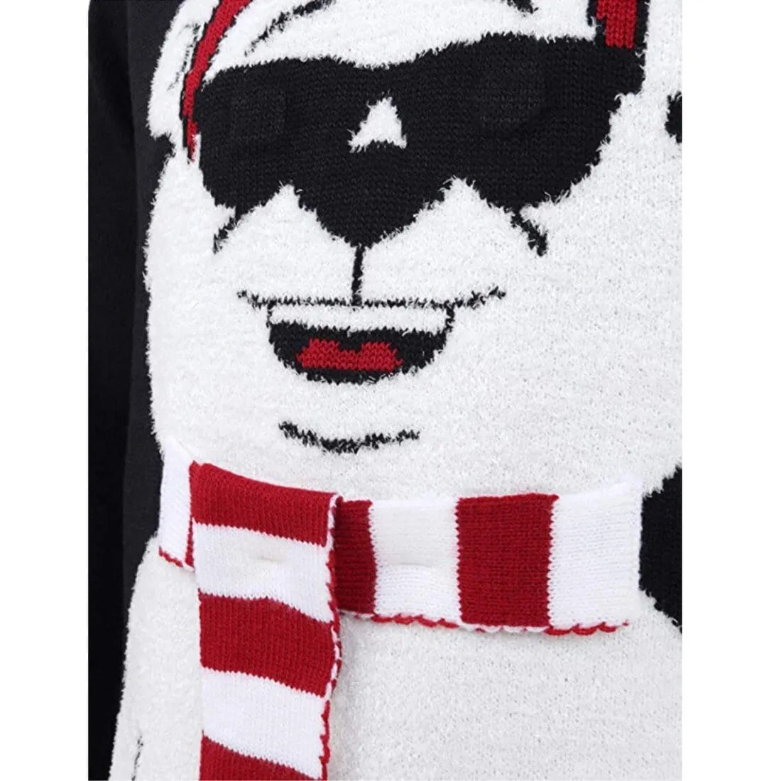 Mens Novelty Christmas Jumper Light Up Knitted Polar Bear