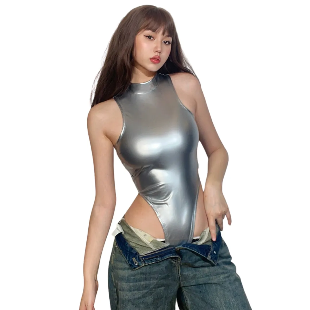 Metallic Sleeveless Bodysuit