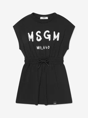 MSGM Girls Sleeveless T-Shirt Dress in Black