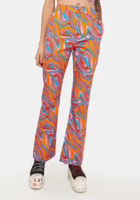 Multi Print Cynthia Starr Swirl Print Flares