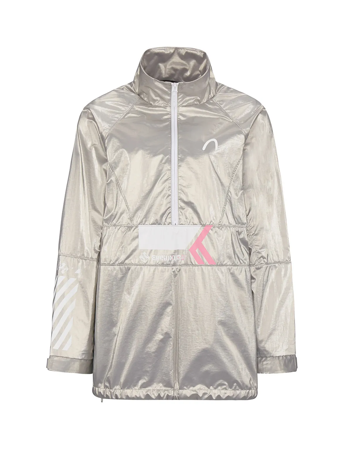 Multi Print Reflective Pullover Windbreaker Jacket