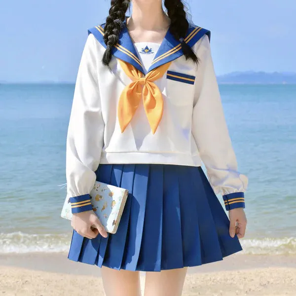 Navy Bow Uniform Pleated Skirt Set  AD21084