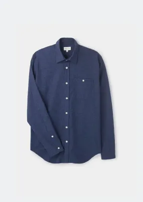 Navy Cotton Cashmere Shirt