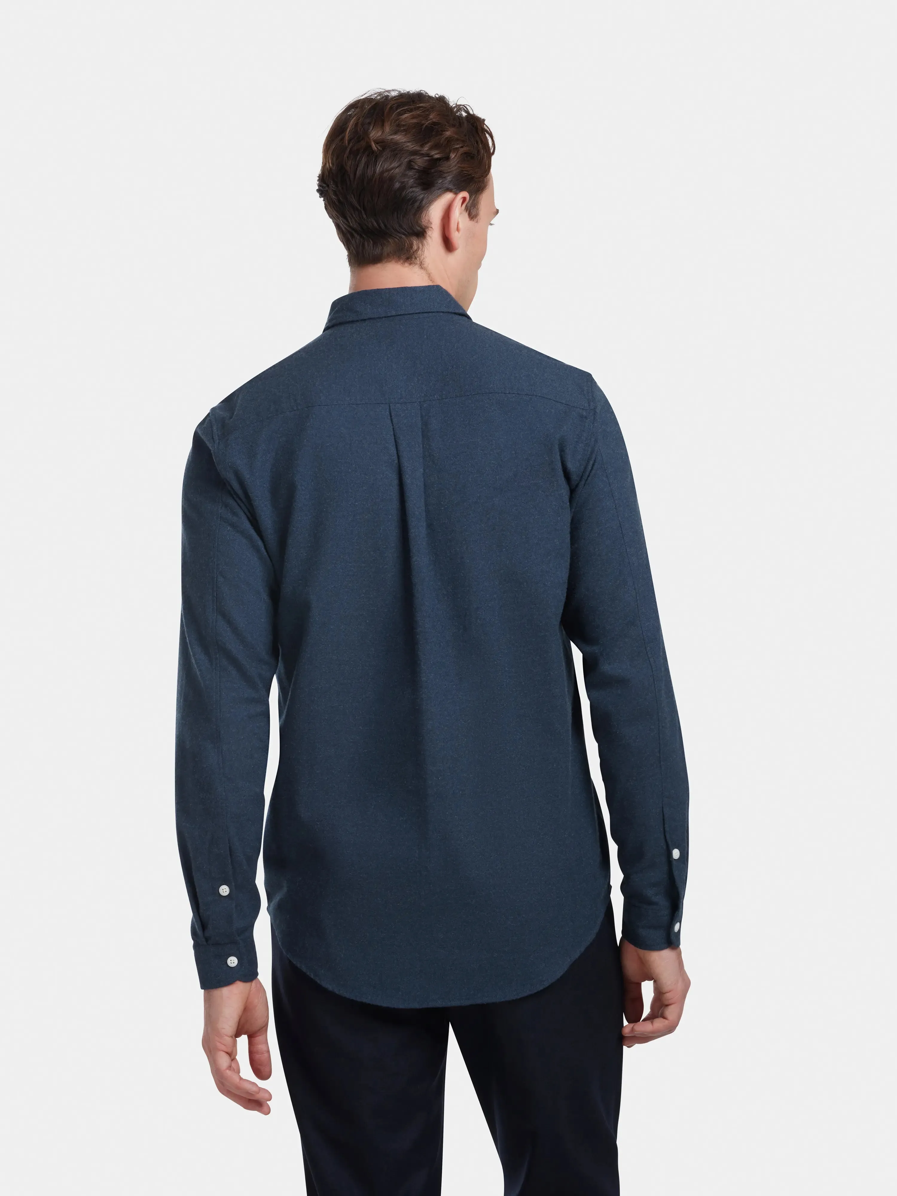 Navy Cotton Cashmere Shirt