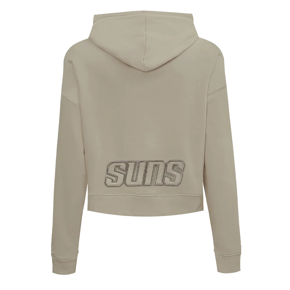 NBA PHOENIX SUNS NEUTRAL WOMEN'S CROPPED PO HOODIE (TAUPE)