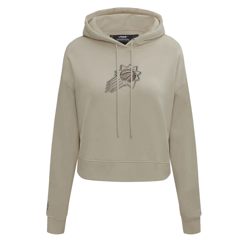 NBA PHOENIX SUNS NEUTRAL WOMEN'S CROPPED PO HOODIE (TAUPE)