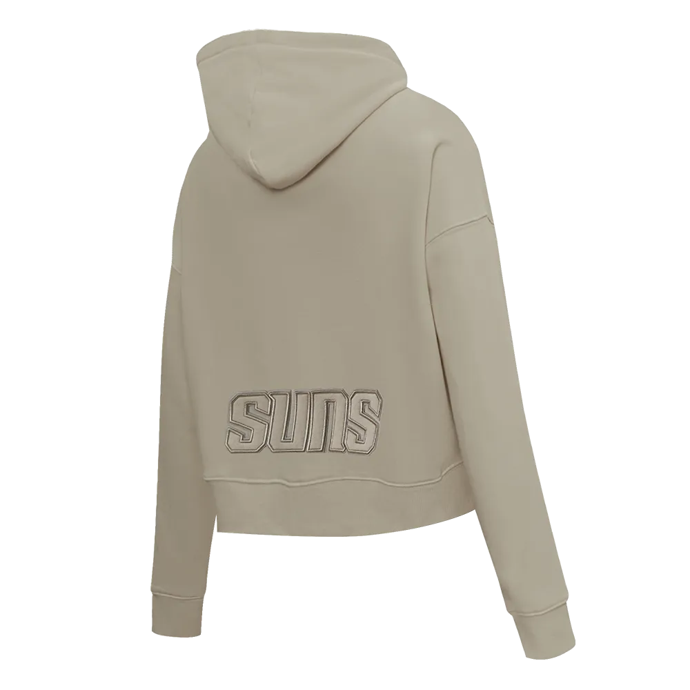 NBA PHOENIX SUNS NEUTRAL WOMEN'S CROPPED PO HOODIE (TAUPE)