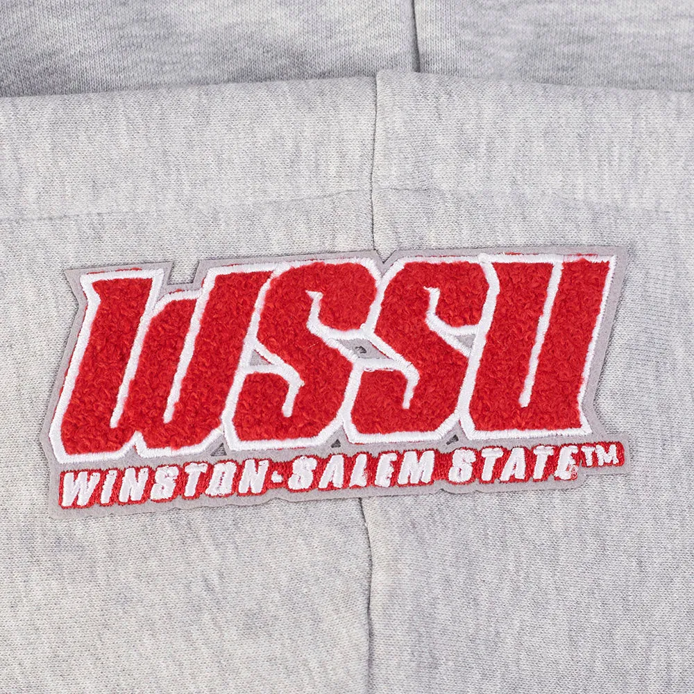 NCAA WINSTON-SALEM STATE UNIVERSITY CLASSIC WOMEN'S FLC CROPPED PO HOODIE (HEATHER GREY)