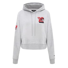 NCAA WINSTON-SALEM STATE UNIVERSITY CLASSIC WOMEN'S FLC CROPPED PO HOODIE (HEATHER GREY)