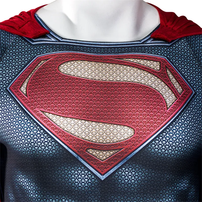 New Superman Cosplay Costume 2022 Man of Steel Superhero Jumpsuit Bodysuit