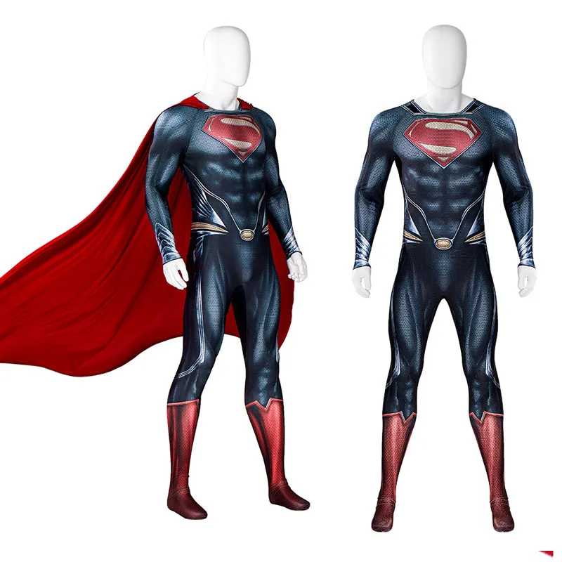 New Superman Cosplay Costume 2022 Man of Steel Superhero Jumpsuit Bodysuit