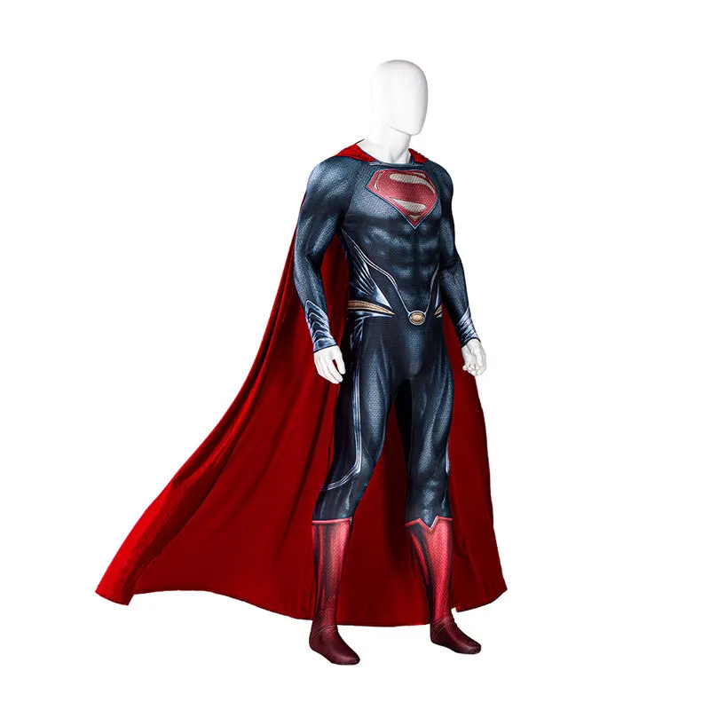 New Superman Cosplay Costume 2022 Man of Steel Superhero Jumpsuit Bodysuit