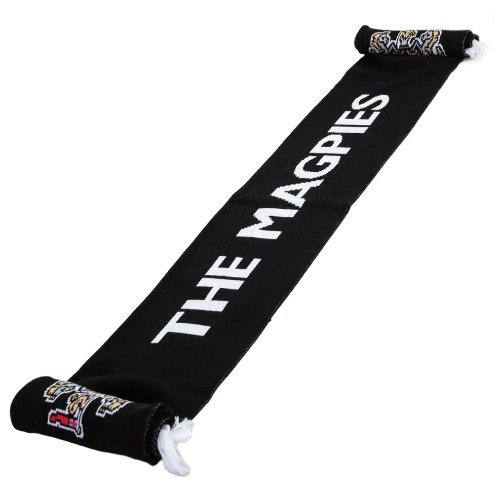 Newcastle United FC Magpies Scarf - Black Reversible Jacquard Knit